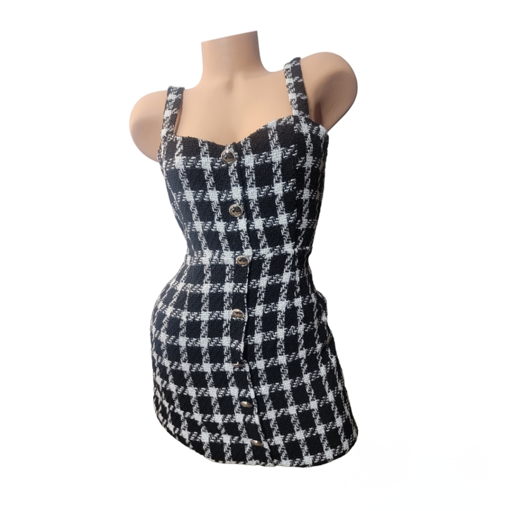 HYFVE Checkered Pattern Mini Dress- Size Large